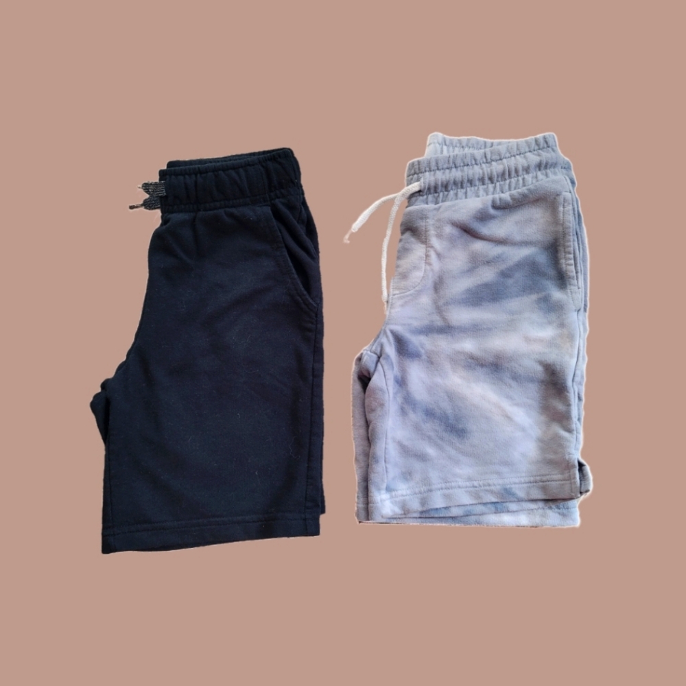 Boys' Drawstring Black + Grey Tie Dye Sweat Shorts Bundle 4/5Y